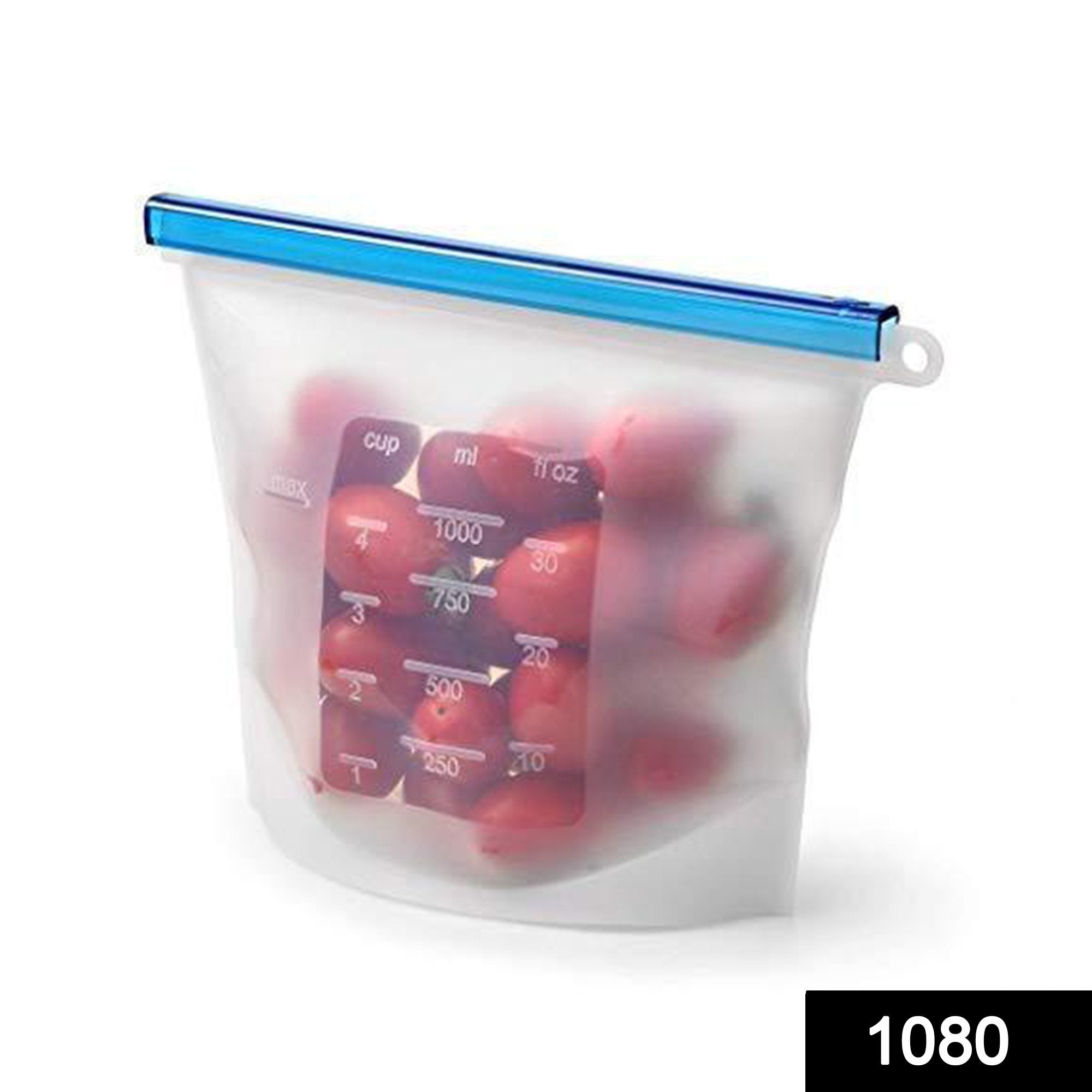 1080 Reusable Silicone Airtight Leakproof Food Storage Bag - 1 ltr - SkyShopy 1080 Reusable Silicone Airtight Leakproof Food Storage Bag - 1 ltr - SkyShopy